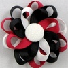 Flower Loop Bow - Red & Black