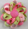 Flower Loop Bow - Pink & Lime
