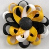 Flower Loop Bow - Yellow & Black